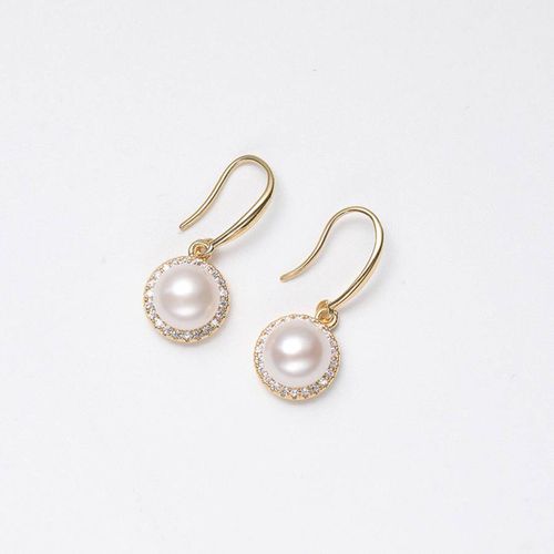 White Genuine Freshwater Pearl Earrings - Sound Of Pearls London - Modalova