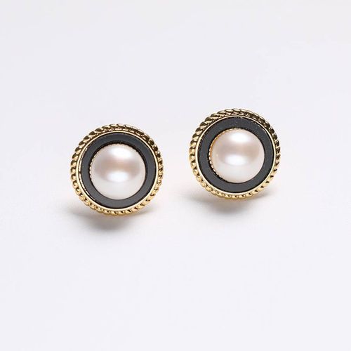 White Genuine Freshwater Pearl Earrings - Sound Of Pearls London - Modalova