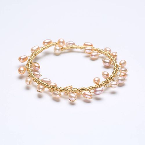 Pink Genuine Freshwater Pearl Bracelet - Sound Of Pearls London - Modalova