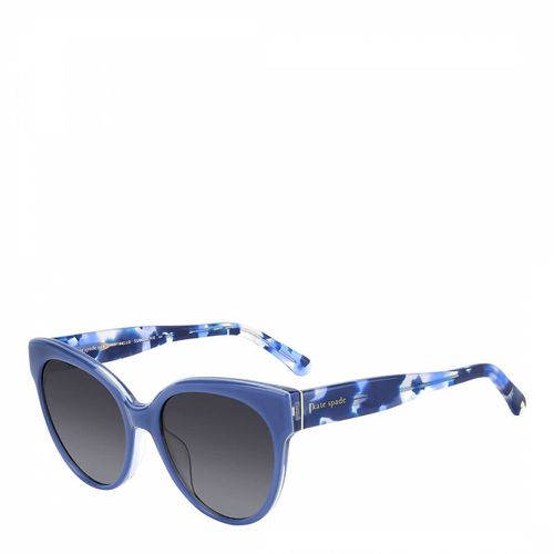 Blue Gold Cat Eye Sunglasses 55mm - Kate Spade - Modalova