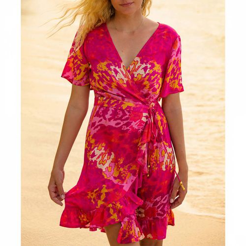 Exotic Pink Mini Ruffle Wrap Dress - Sophia Alexia - Modalova