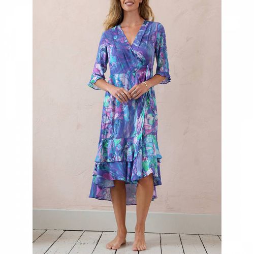 Ocean Current Midi Ruffle Wrap Dress - Sophia Alexia - Modalova