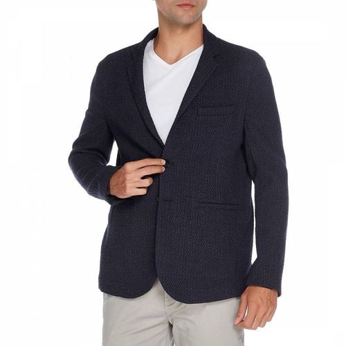 Navy Single Breasted Wool Blend Blazer - Emporio Armani - Modalova