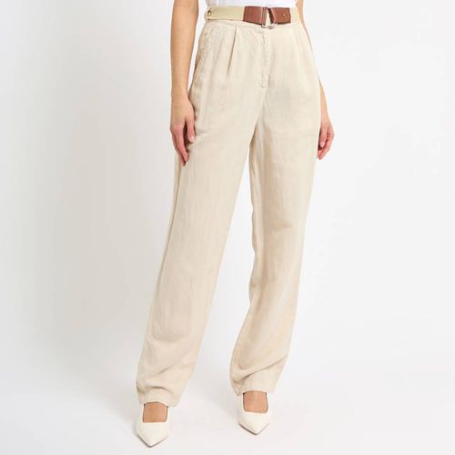 Beige Wide Leg Trousers - Emporio Armani - Modalova