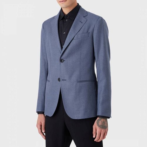 Single Breasted Wool Blend Blazer - Emporio Armani - Modalova