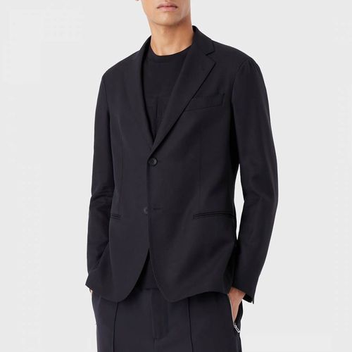 Black Single Breasted Wool Blend Blazer - Emporio Armani - Modalova