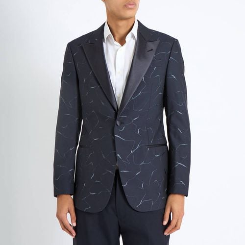 Printed Wool Blend Dinner Jacket - Emporio Armani - Modalova