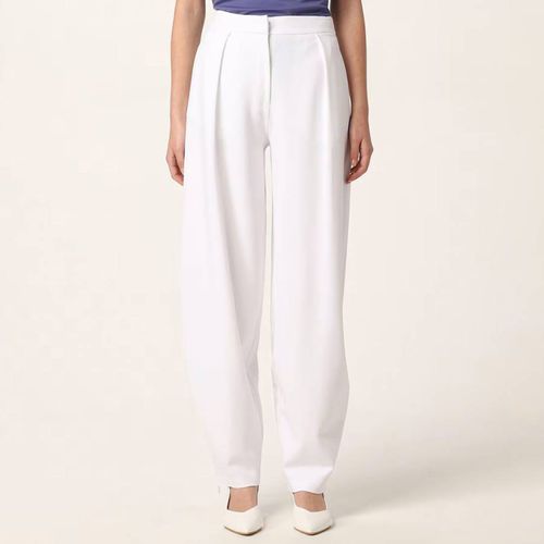 White High Waisted Trousers - Emporio Armani - Modalova