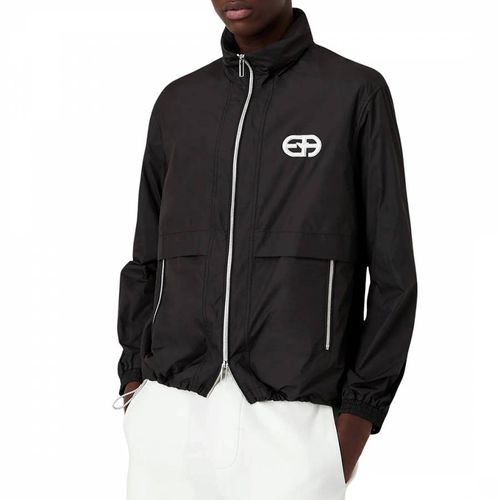 Black High Neck Zip Jacket - Emporio Armani - Modalova