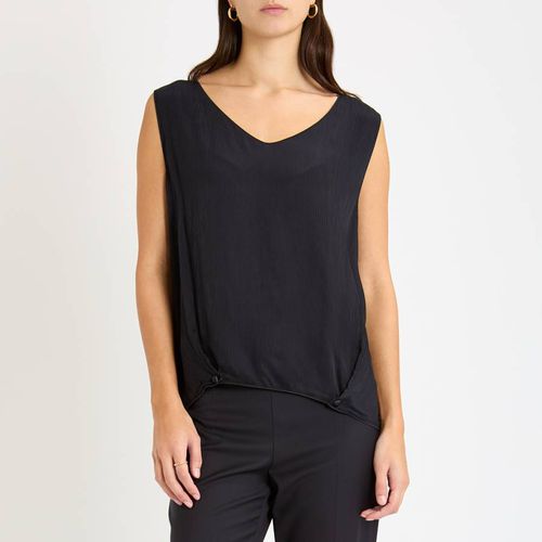 Black Wrap Detail Top - Emporio Armani - Modalova