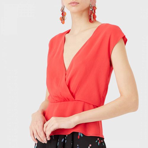 Coral V-Neck Peplum Blouse - Emporio Armani - Modalova