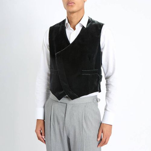 Black Asymmetric Velvet Waistcoat - Emporio Armani - Modalova