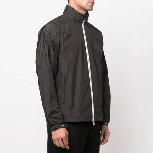 Black High Neck Zip Jacket - Emporio Armani - Modalova