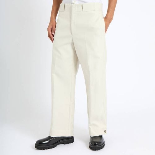 Grey Straight Leg Cotton Blend Trousers - Emporio Armani - Modalova