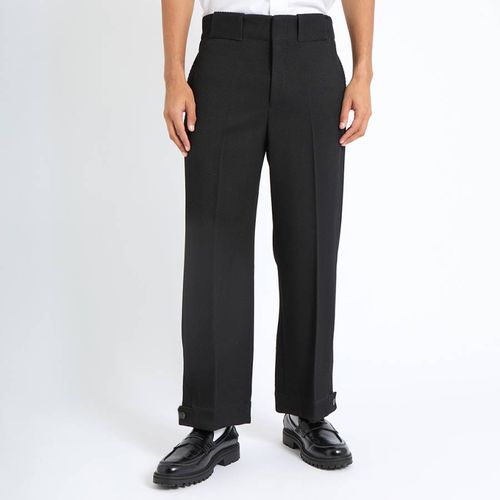 Black Straight Leg Wool Trousers - Emporio Armani - Modalova