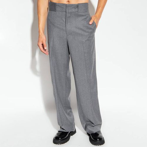 Grey Oversized Wool Blend Trousers - Emporio Armani - Modalova