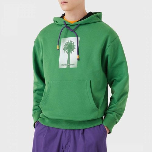 Drawstring Cotton Blend Hoodie - Emporio Armani - Modalova