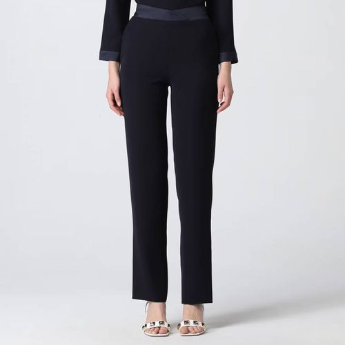 Navy Wrap Waist Trousers - Emporio Armani - Modalova