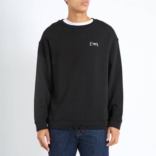 Black Logo Cotton Sweatshirt - Emporio Armani - Modalova