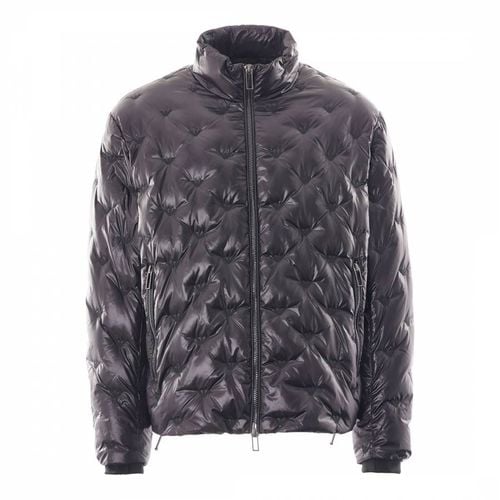 Black Logo Quilted Jacket - Emporio Armani - Modalova