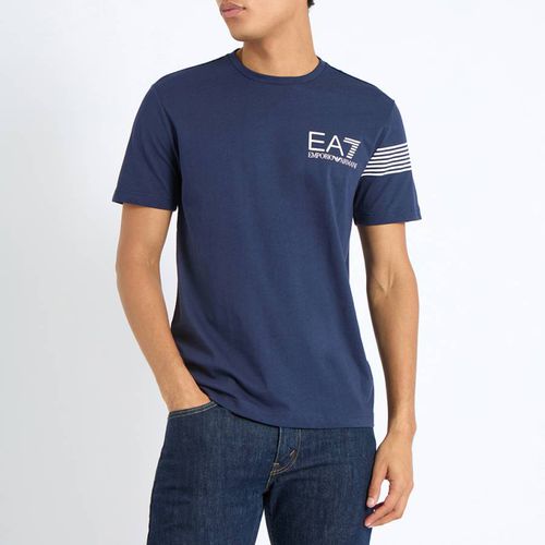 Navy 2 Button Cotton Polo Shirt - EA7 Emporio Armani - Modalova