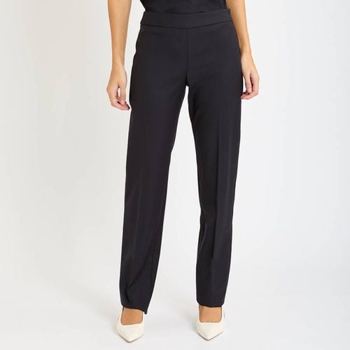 Navy Tailored Wool Blend Trousers - Emporio Armani - Modalova