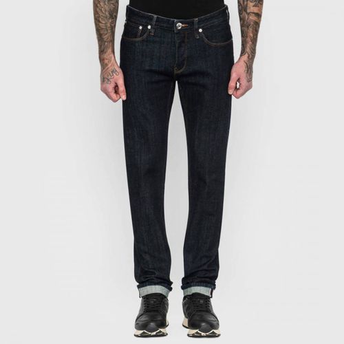 Dark Blue Straight Stretch Jeans - Emporio Armani - Modalova