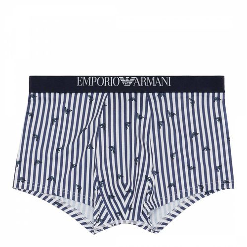 Navy Stripe Boxers - Emporio Armani - Modalova