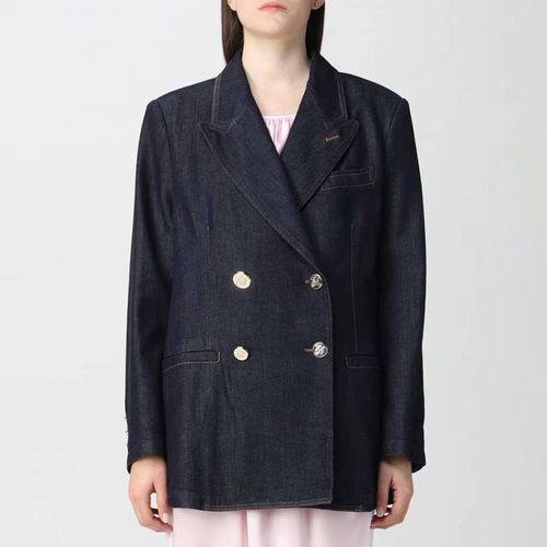 Navy Double Breasted Blazer - Emporio Armani - Modalova