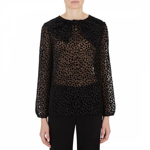 Black Tie Mesh Blouse - Emporio Armani - Modalova