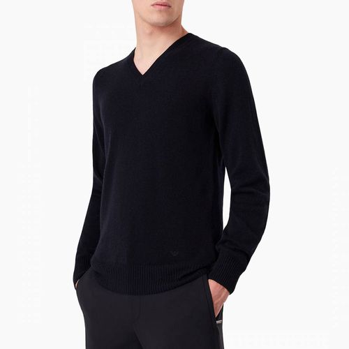 Black V-Neck Cashmere Jumper - Emporio Armani - Modalova