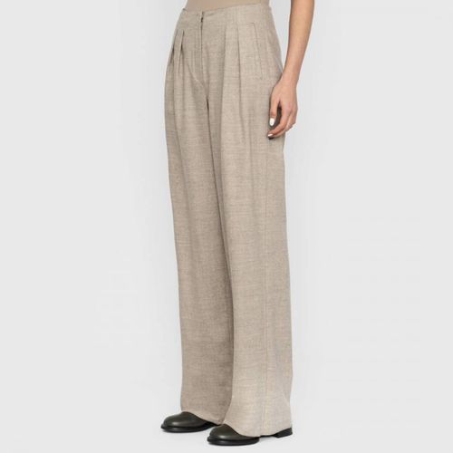 Beige Loose Cashmere Blend Trousers - Emporio Armani - Modalova