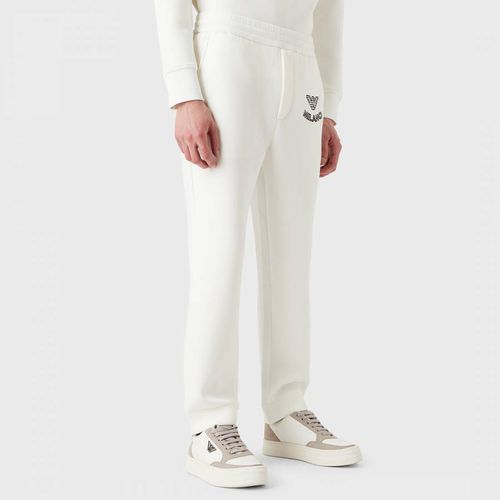 White Straight Tracksuit Bottoms - Emporio Armani - Modalova