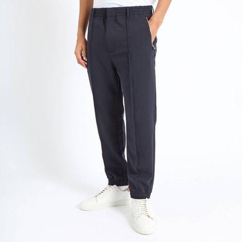 Navy Elasticated Pleated Trousers - Emporio Armani - Modalova