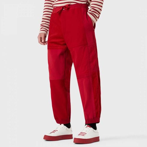 Red Textured Cotton Trousers - Emporio Armani - Modalova