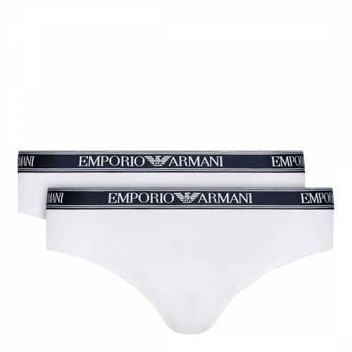 White 2-Pack Cotton Briefs - Emporio Armani - Modalova