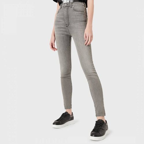 Grey High Waisted Stretch Jeans - Emporio Armani - Modalova