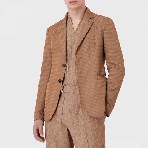 Tan Single Breasted Blazer - Emporio Armani - Modalova