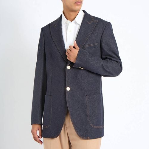 Denim Cotton Blend Blazer - Emporio Armani - Modalova