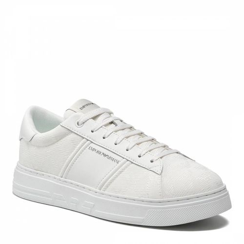 White Lace Cotton Blend Trainers - Emporio Armani - Modalova