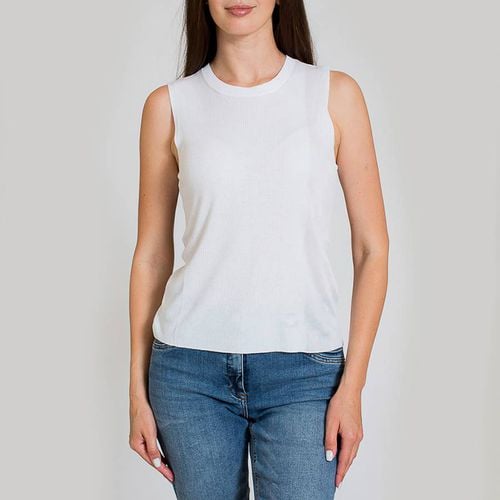 White Ribbed Tank Top - Emporio Armani - Modalova