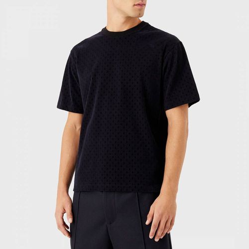 Black Textured Cotton T-Shirt - Emporio Armani - Modalova