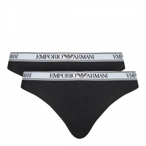 Black Cotton Blend Briefs - Emporio Armani - Modalova