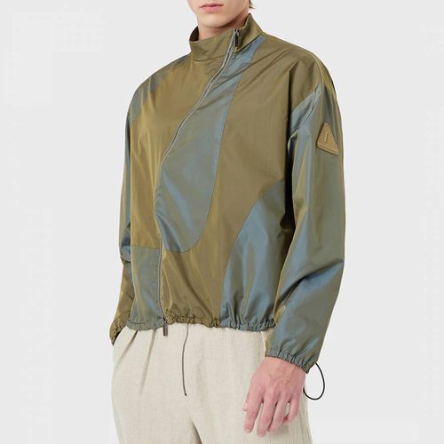 Khaki High Neck Zip Jacket - Emporio Armani - Modalova