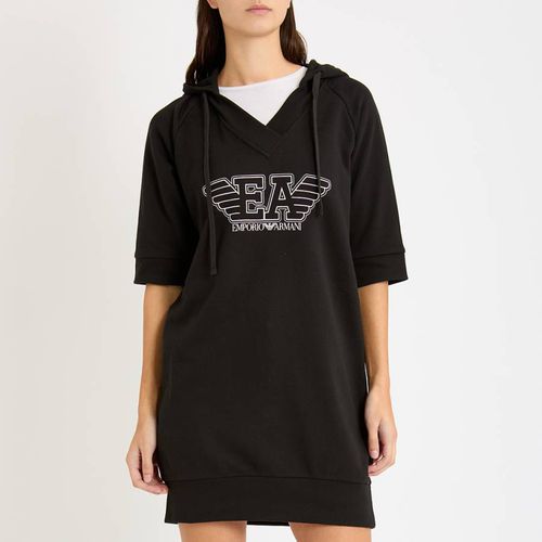 Black Oversized Logo Hoodie - Emporio Armani - Modalova