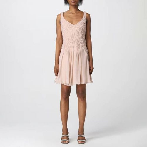 Nude Pleated Silk Mini Dress - Emporio Armani - Modalova