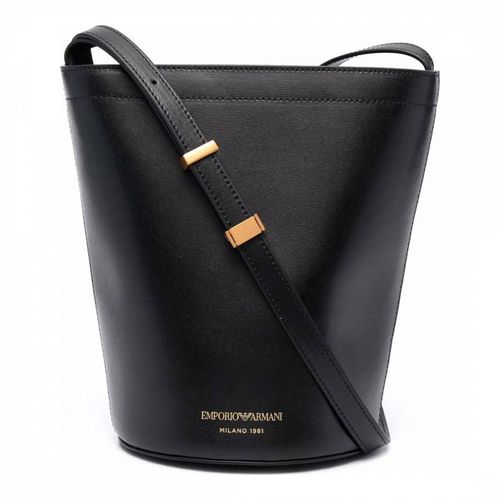 Black Bucket Crossbody Leather Bag - Emporio Armani - Modalova