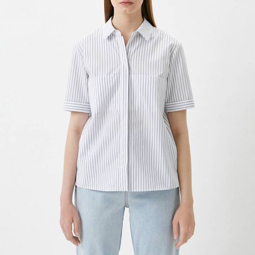 White Stripe Cotton Shirt - Emporio Armani - Modalova