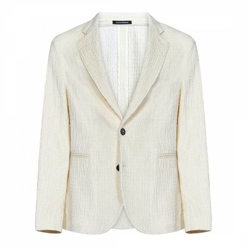 Textured Single Breasted Blazer - Emporio Armani - Modalova