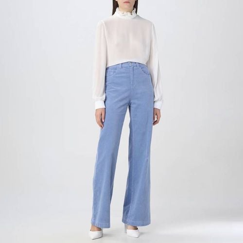 Blue Wide Leg Stretch Jeans - Emporio Armani - Modalova